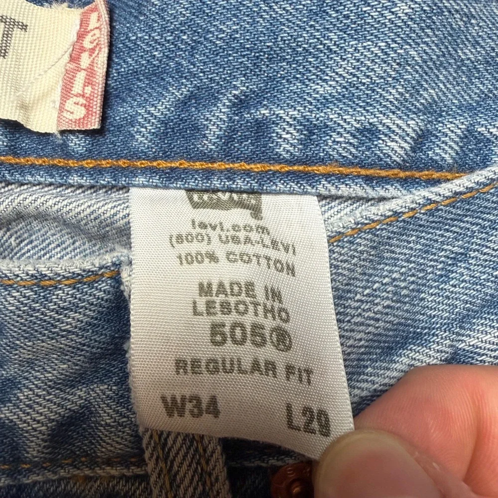 Levi's 505 Regular Fit Jeans Mens 34x29 Blue Straight Leg Denim New Deadstock